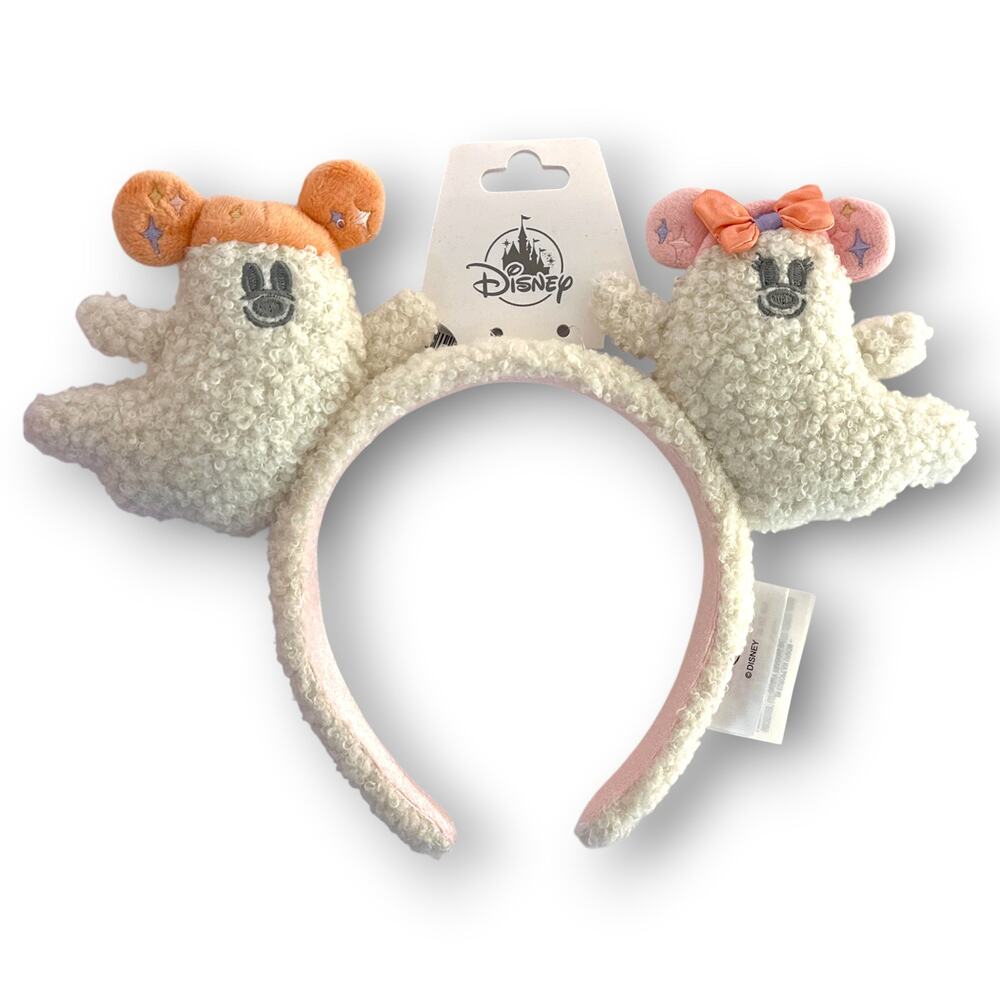 Disney Parks 2026 Cutie Ghost Mickey & Minnie Plush Ghost Ear Headband